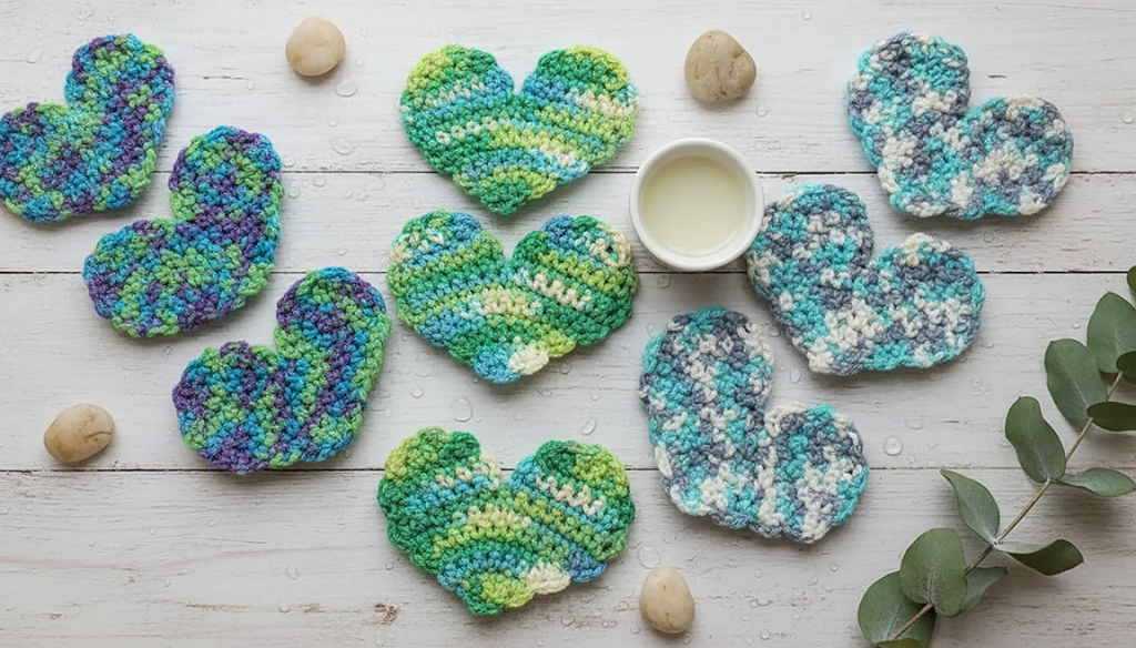 How to Crochet a Heart-Shaped Face Scrubber (Easy Beginner&nbsp;Pattern)